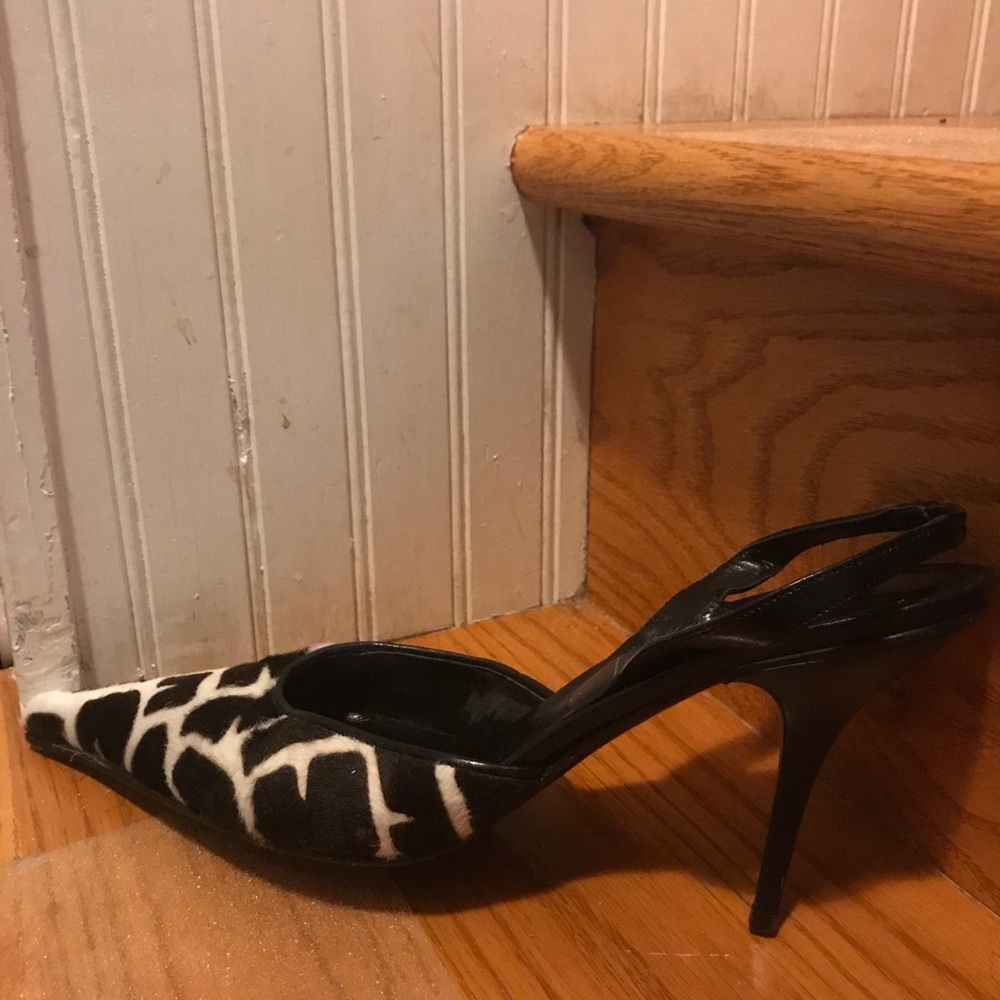 Black and white sling backs; Saks Fifth Avenue